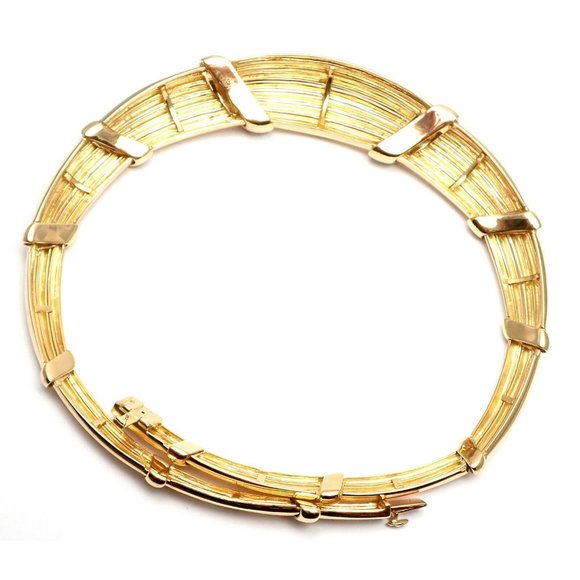 Vintage! Authentic Van Cleef & Arpels 18k Yellow Gold Diamond Choker Necklace - Picture 8 of 12